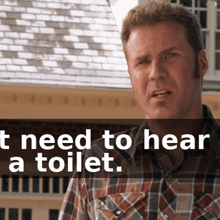 I don't need to hear about doing a toilet.