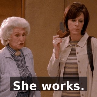 She works.
