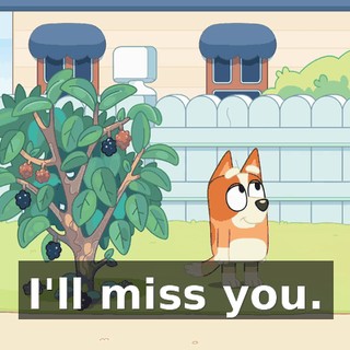 I'll miss you.