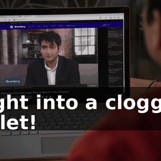 Right into a clogged toilet!