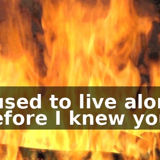 I used to live alone before I knew you