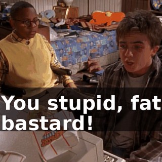 You stupid, fat bastard!