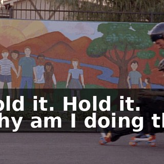 - Hold it. Hold it. - Why am I doing this?