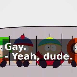 Gay. - Yeah, dude.