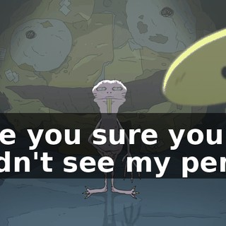 Are you sure you didn't see my penis