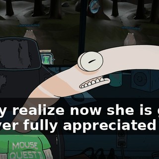 I only realize now she is gone I never fully appreciated her.