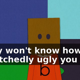 they won't know how wretchedly ugly you are.
