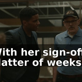 With her sign-off? Matter of weeks.