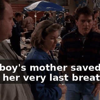 The boy's mother saved him with her very last breath.