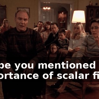 I hope you mentioned the importance of scalar fields