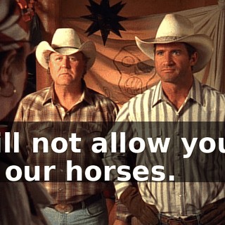 I will not allow you to kill our horses.