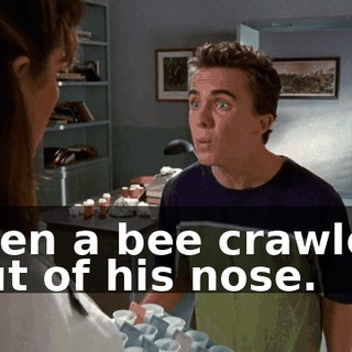 then a bee crawled out of his nose.