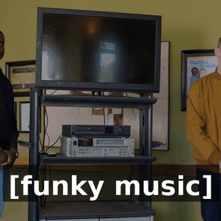 [funky music]