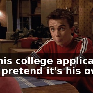 for his college application and pretend it's his own.
