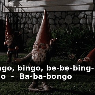 - ♪ Bingo, bingo, be-be-bing-bing, bango ♪ - ♪ Ba-ba-bongo ♪
