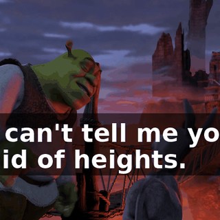 You can't tell me you're afraid of heights.
