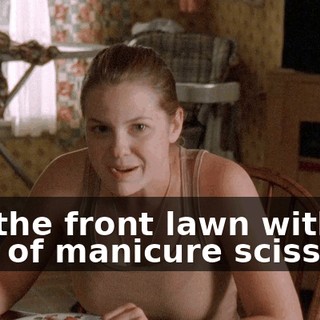 cut the front lawn with a pair of manicure scissors?