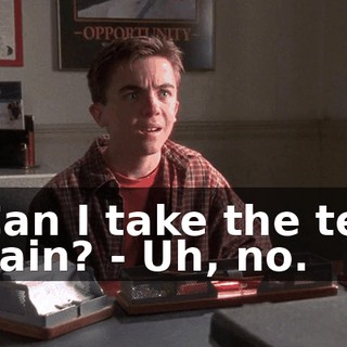 - Can I take the test again? - Uh, no.