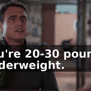 You're 20-30 pounds underweight.