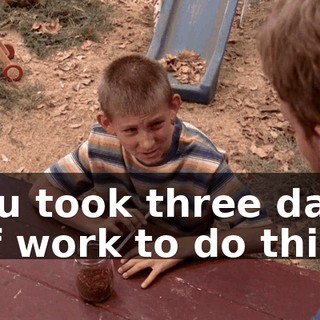 You took three days off work to do this?