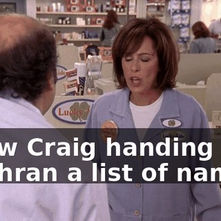 I saw Craig handing Cochran a list of names.