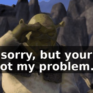 I'm sorry, but your job is not my problem.