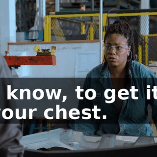 You know, to get it off of your chest.
