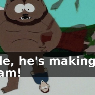 Dude, he's making ice cream!