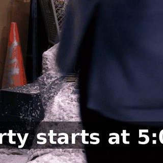 Party starts at 5:00.
