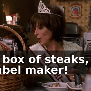 a box of steaks, a label maker!