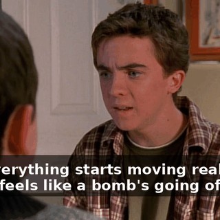 and everything starts moving really fast and it feels like a bomb's going off.