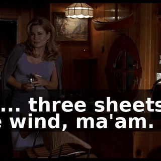 I'm... three sheets to the wind, ma'am.