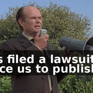 has filed a lawsuit to force us to publish