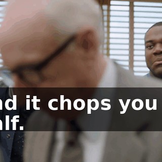 and it chops you in half.
