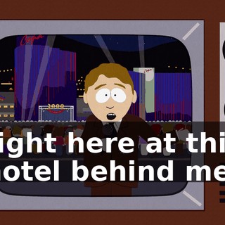 right here at this hotel behind me.