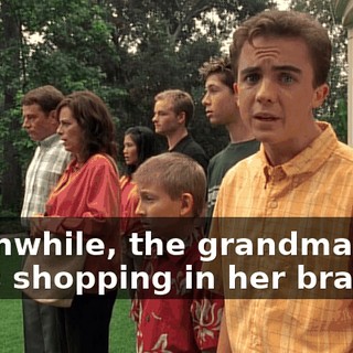 Meanwhile, the grandma who goes shopping in her bra