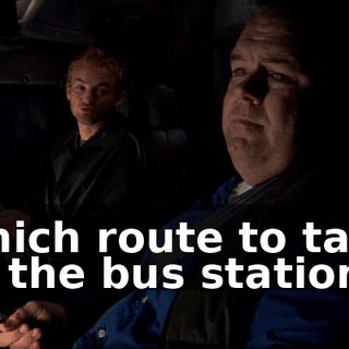 which route to take to the bus station.