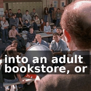 into an adult bookstore, or