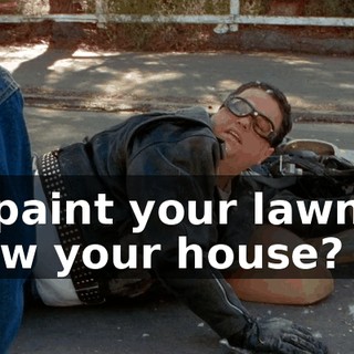 to paint your lawn or mow your house?