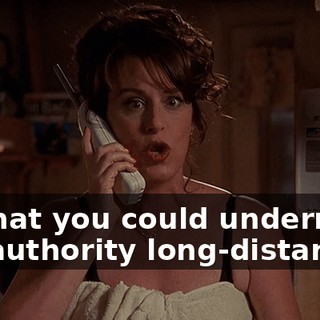 so that you could undermine my authority long-distance.