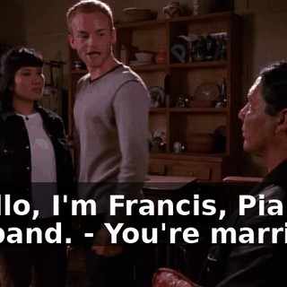 - Hello, I'm Francis, Piama's husband. - You're married?