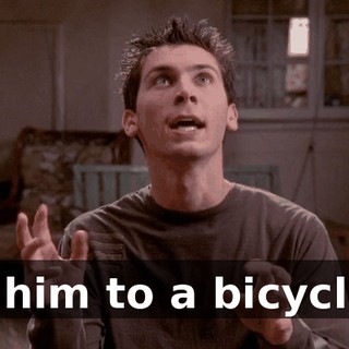 tie him to a bicycle...
