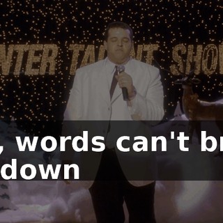 Yes, words can't bring me down