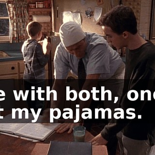 One with both, one in just my pajamas.