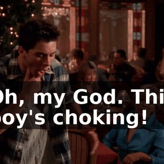 Oh, my God. This boy's choking!
