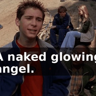 A naked glowing angel.