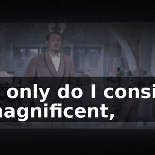 Not only do I consider it magnificent,