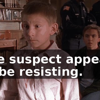 The suspect appears to be resisting.