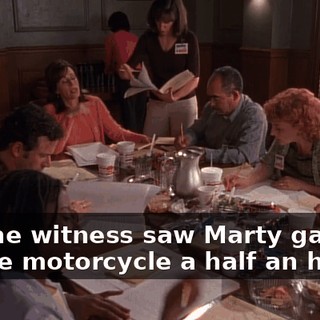 So, the witness saw Marty gassing up the motorcycle a half an hour
