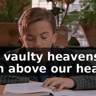 The vaulty heavens So high above our head